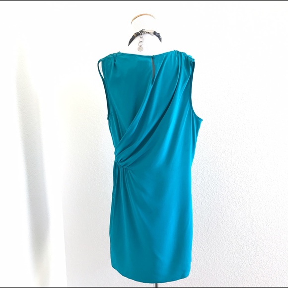 Gryphon Silk Teal Toga Style Dress - Picture 2 of 8